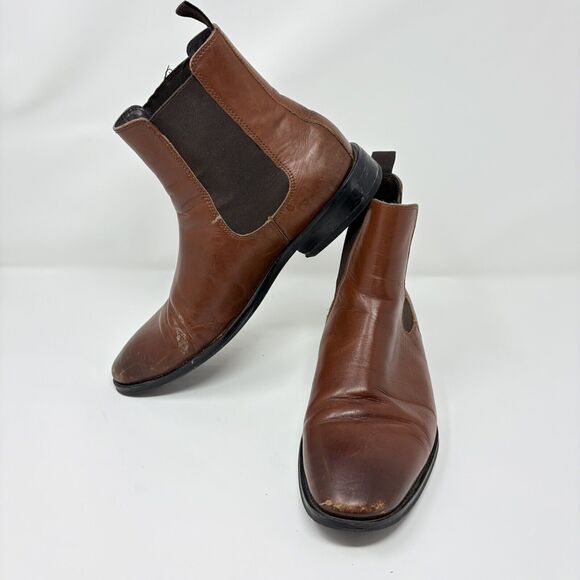 Steve Madden Adamo Men's Chelsea Ankle Boots Size 7 Cognac Brown Pull On - Picture 1 of 8